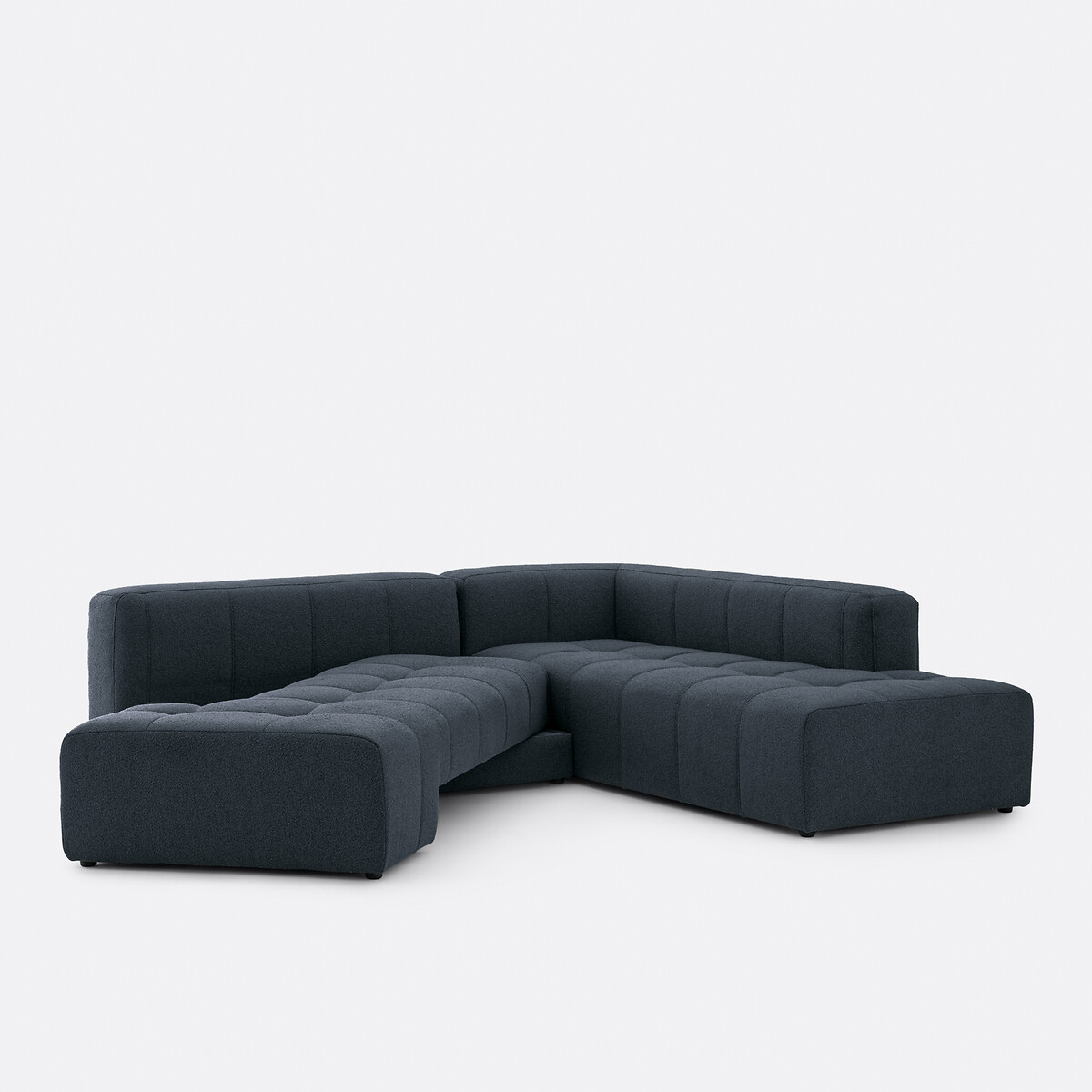 Sofá cama recto, de rizo fino, FANO azul , LA REDOUTE INTERIEURS