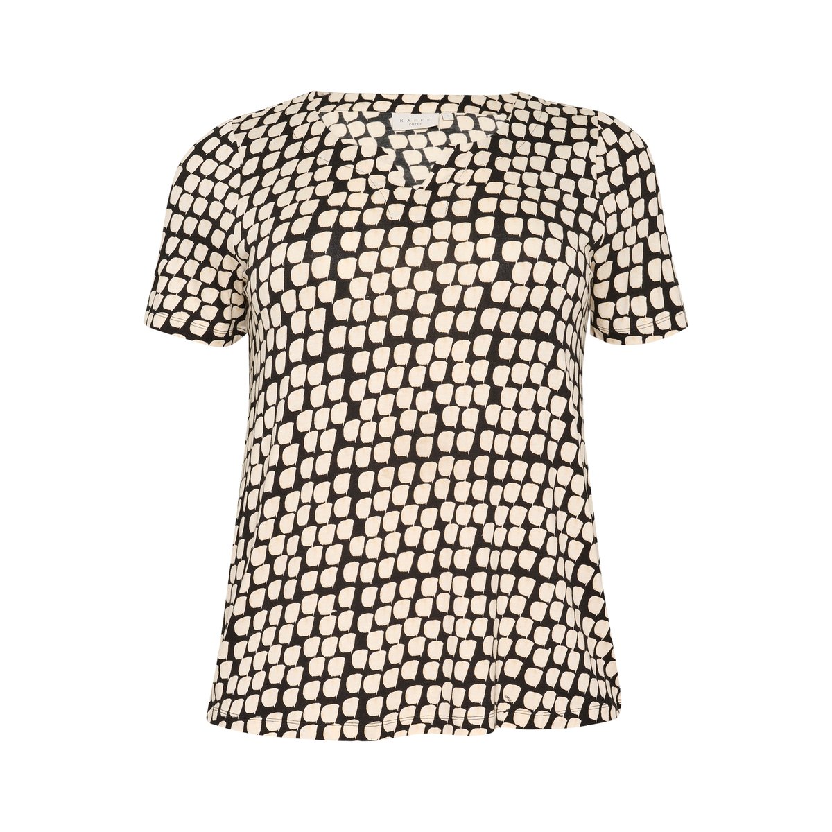T-shirt à manches courtes noir black sand graphic dot, KAFFE CURVE