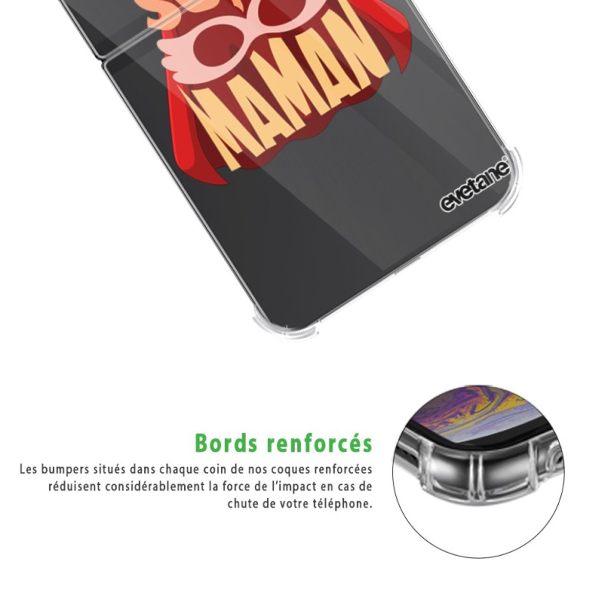Coque souple renforcée Coque Galaxy Z Flip 4 super maman, EVETANE