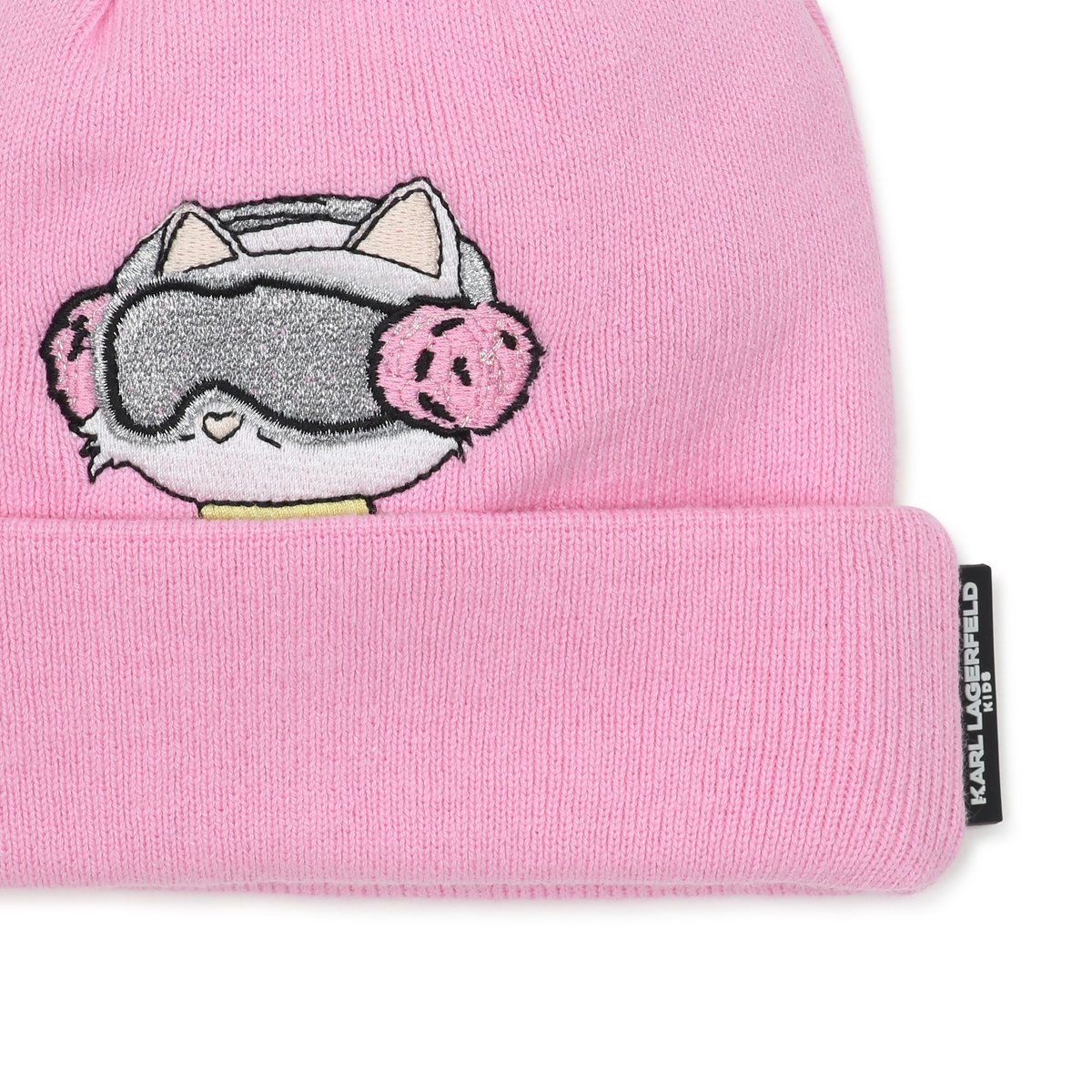 Bonnet en tricot pink frosting, KARL LAGERFELD KIDS