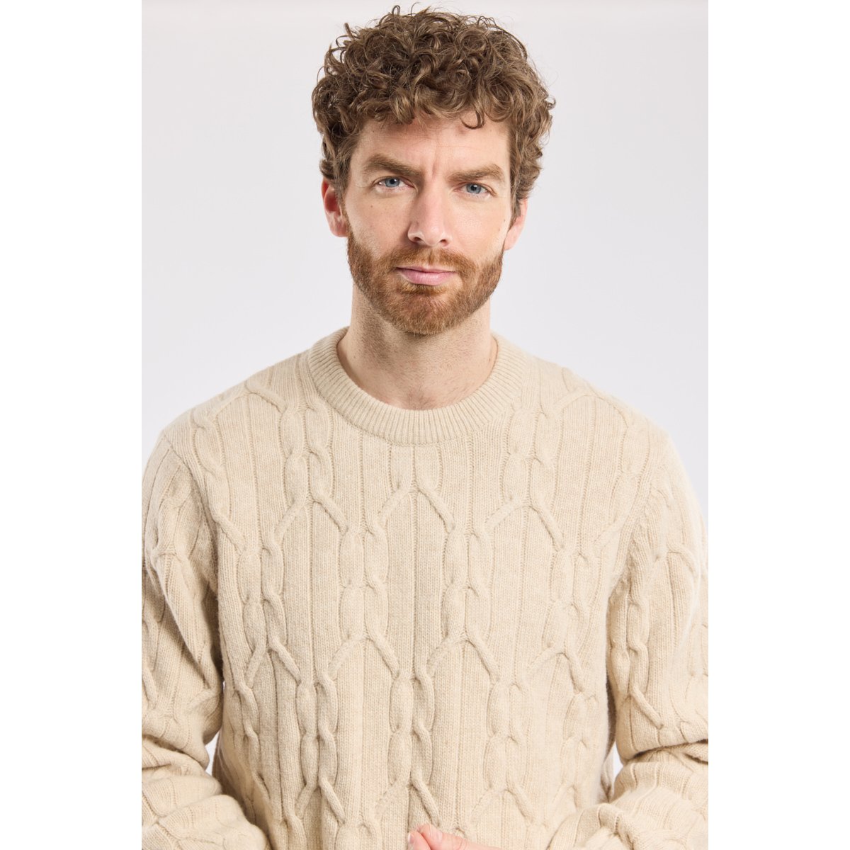 Pull irlandais Héritage en laine HERITAGE beige h25 chiné, ARMOR-LUX