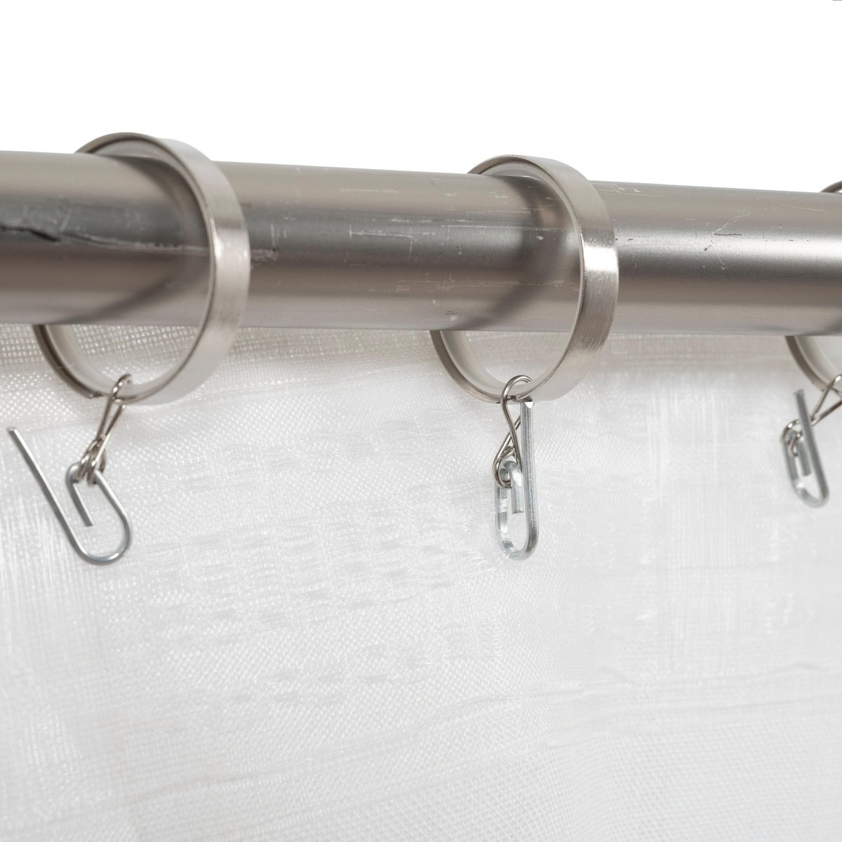 Rideau tamisant en polyester et lin, AYDEN blanc, INSPIRE