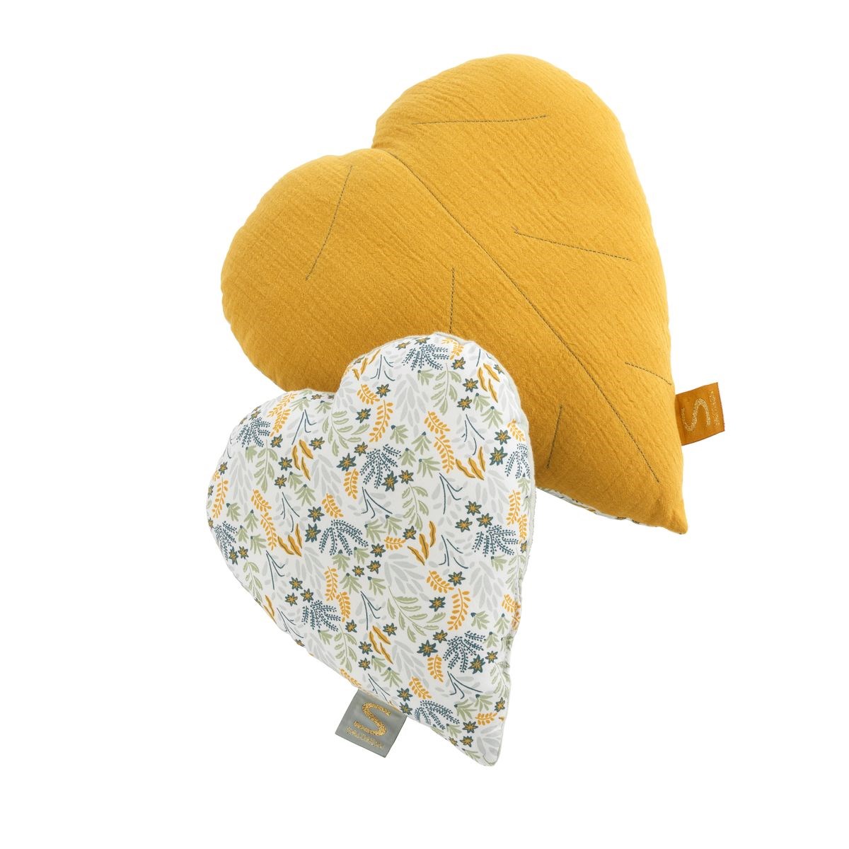 Coussin déco en coton jaune, SAUTHON