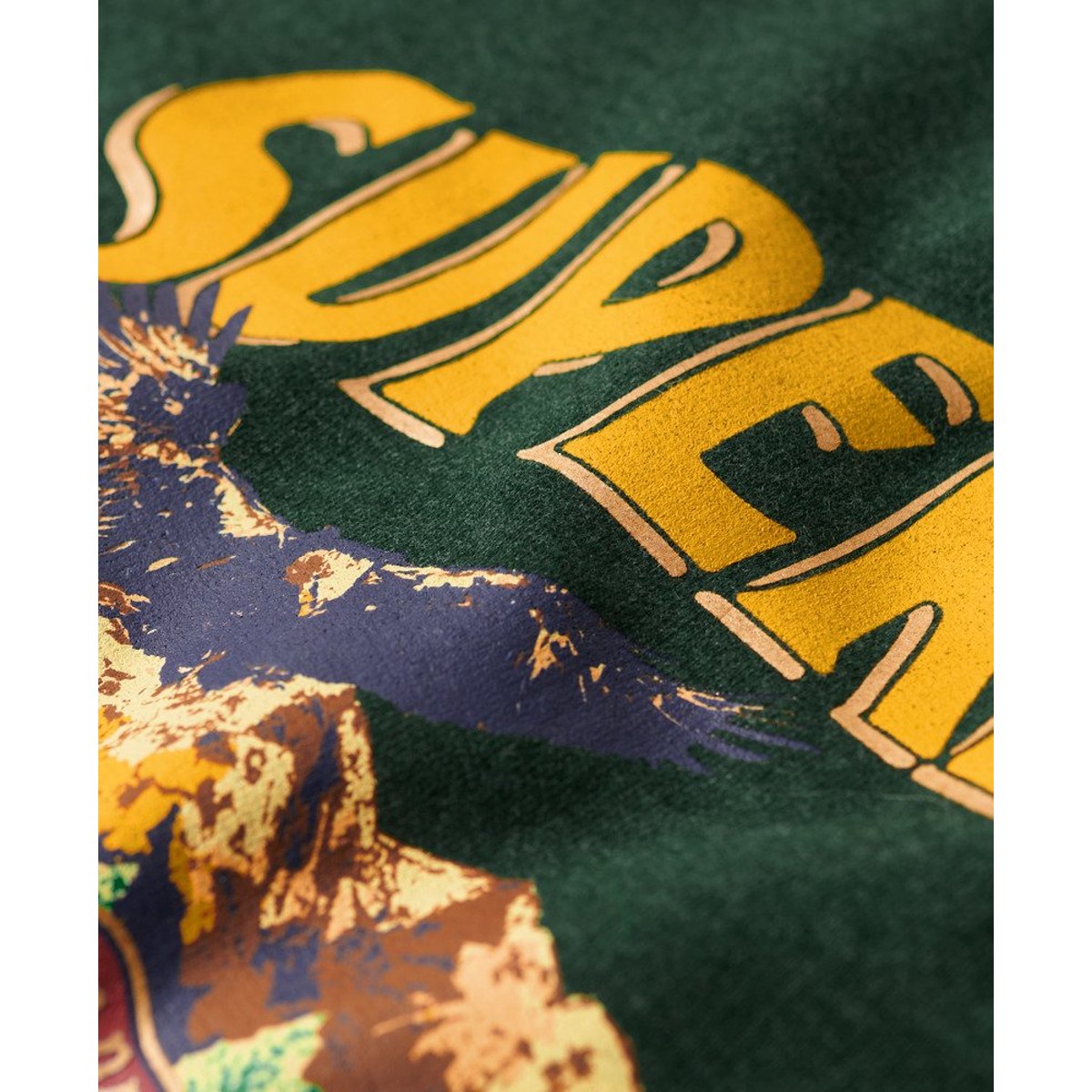 Sweat ras du cou à motif Travel Souvenir vert jade chiné, SUPERDRY