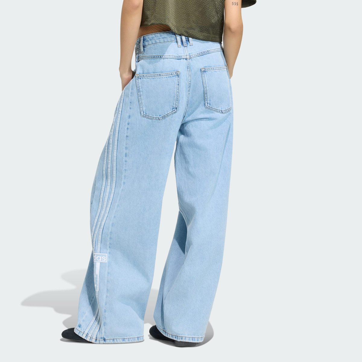 Pantalon Large Taille Mi-Haute Denim Adibreak light denim, adidas Originals