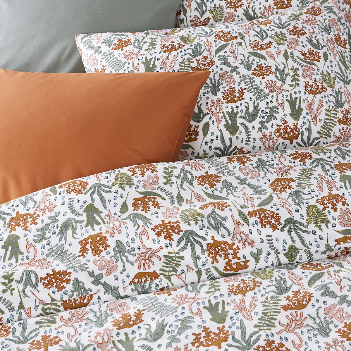 Housse de couette coton, Lara imprimé fond blanc, LA REDOUTE INTERIEURS