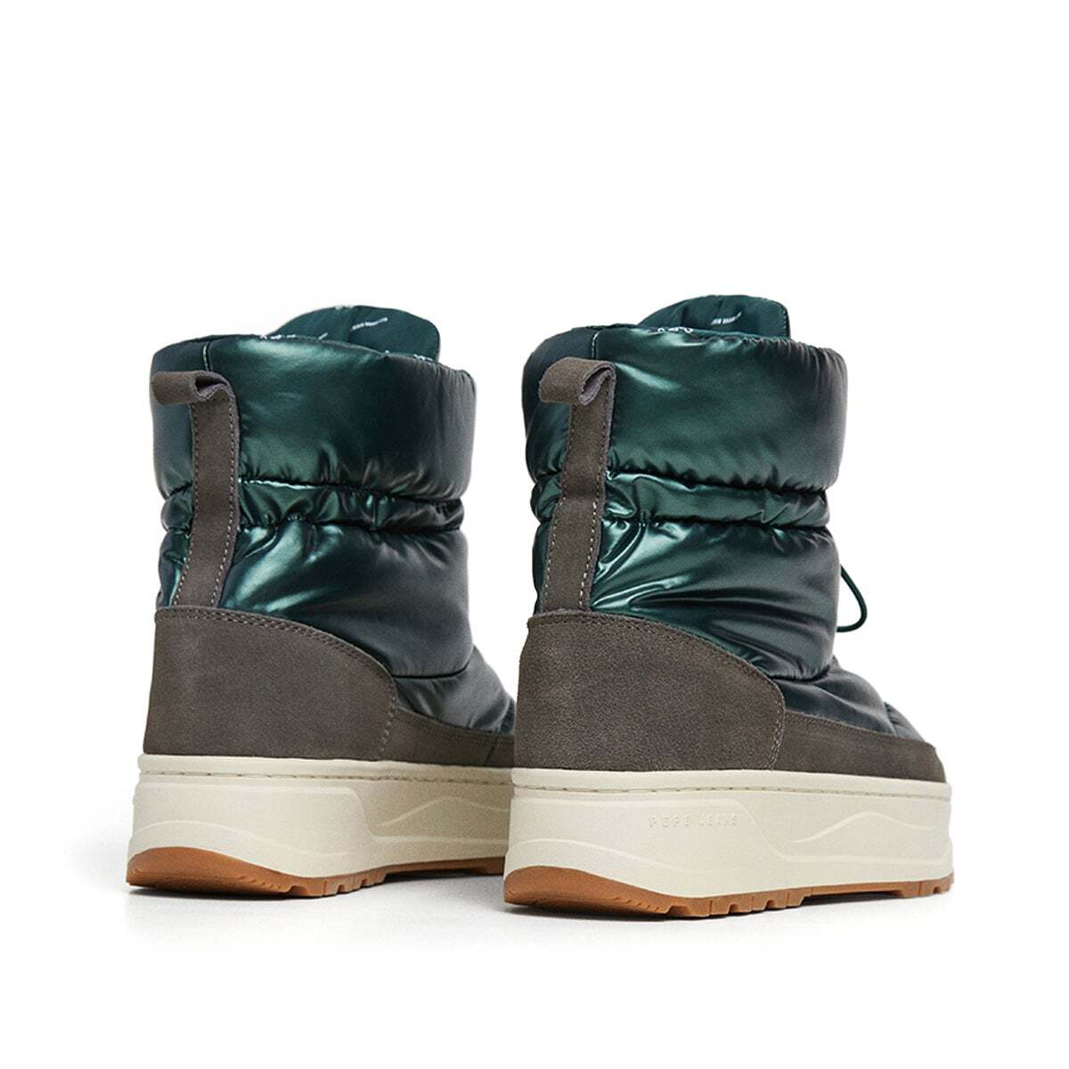 Bottines Métallisées Avec Détails En Daim vert foncé, PEPE JEANS