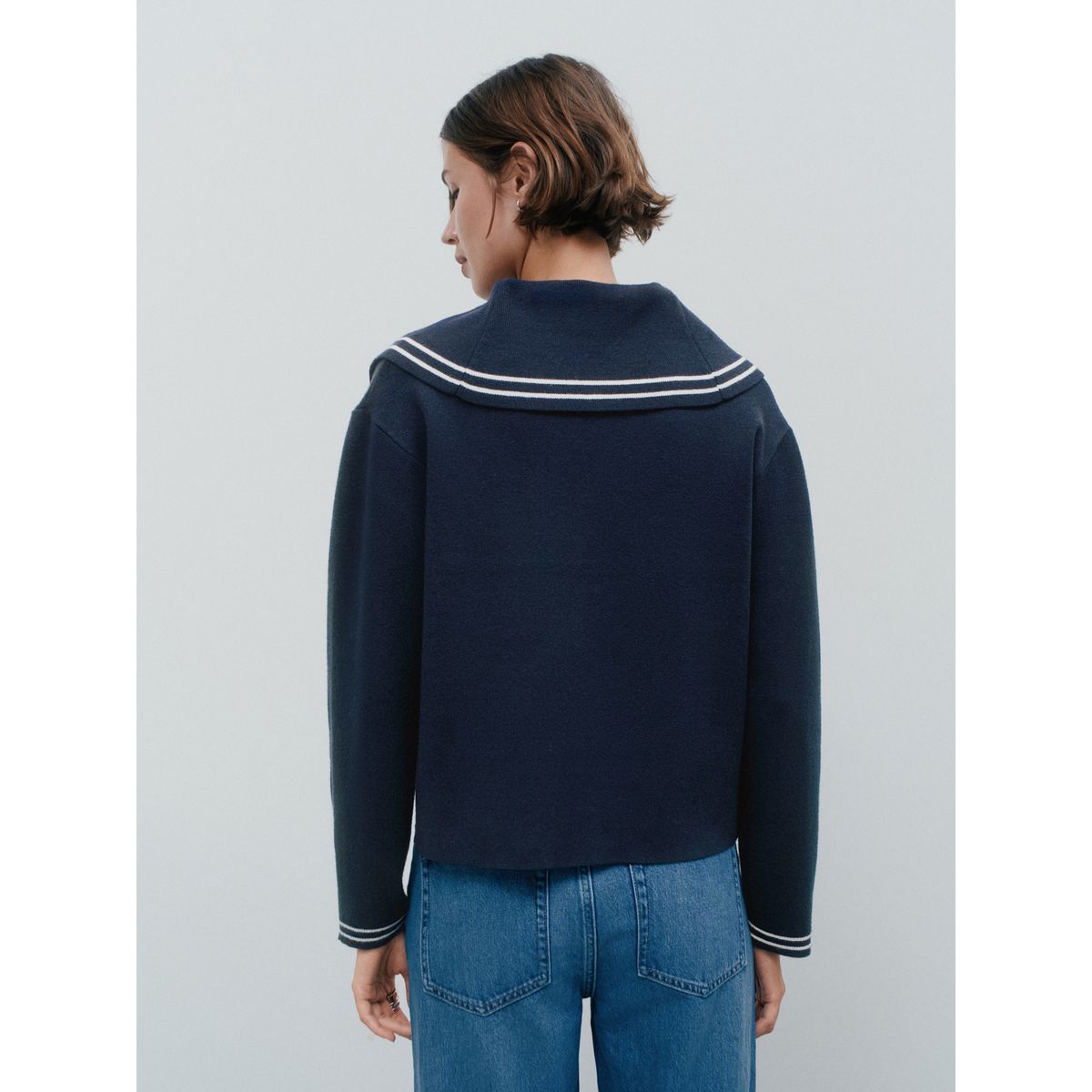 Cardigan à col marin bleu marine, NEXT