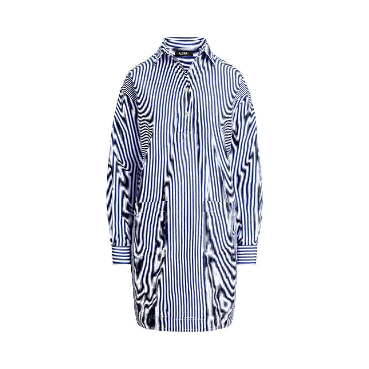 Striped Long Sleeve Mini Shirt Dress blue striped/white, LAUREN RALPH LAUREN