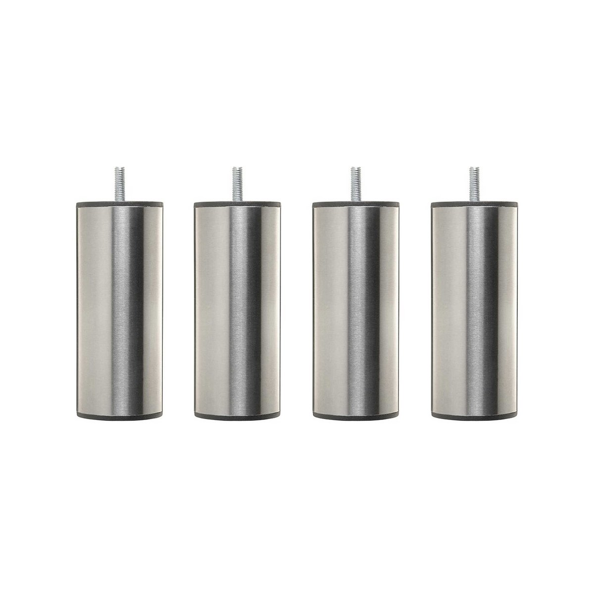 Pied cylindrique inox (lot de 4) gris, SOMEO