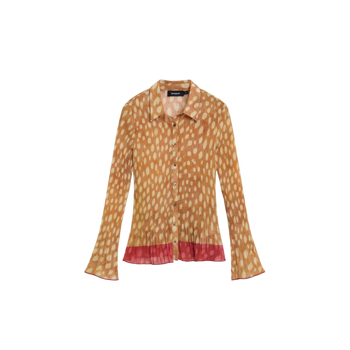 Chemise plissée imprimée blanc, DESIGUAL