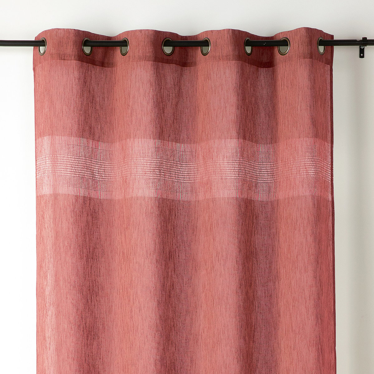 Voilage tamisant ajouré à esprit macramé rouge, LINDER