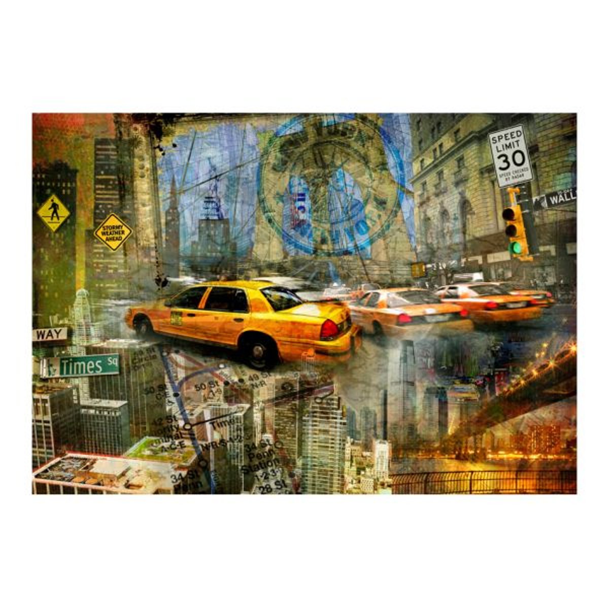 Papier peint intissé panoramique Street art Boundless New York multicouleur, EDEN