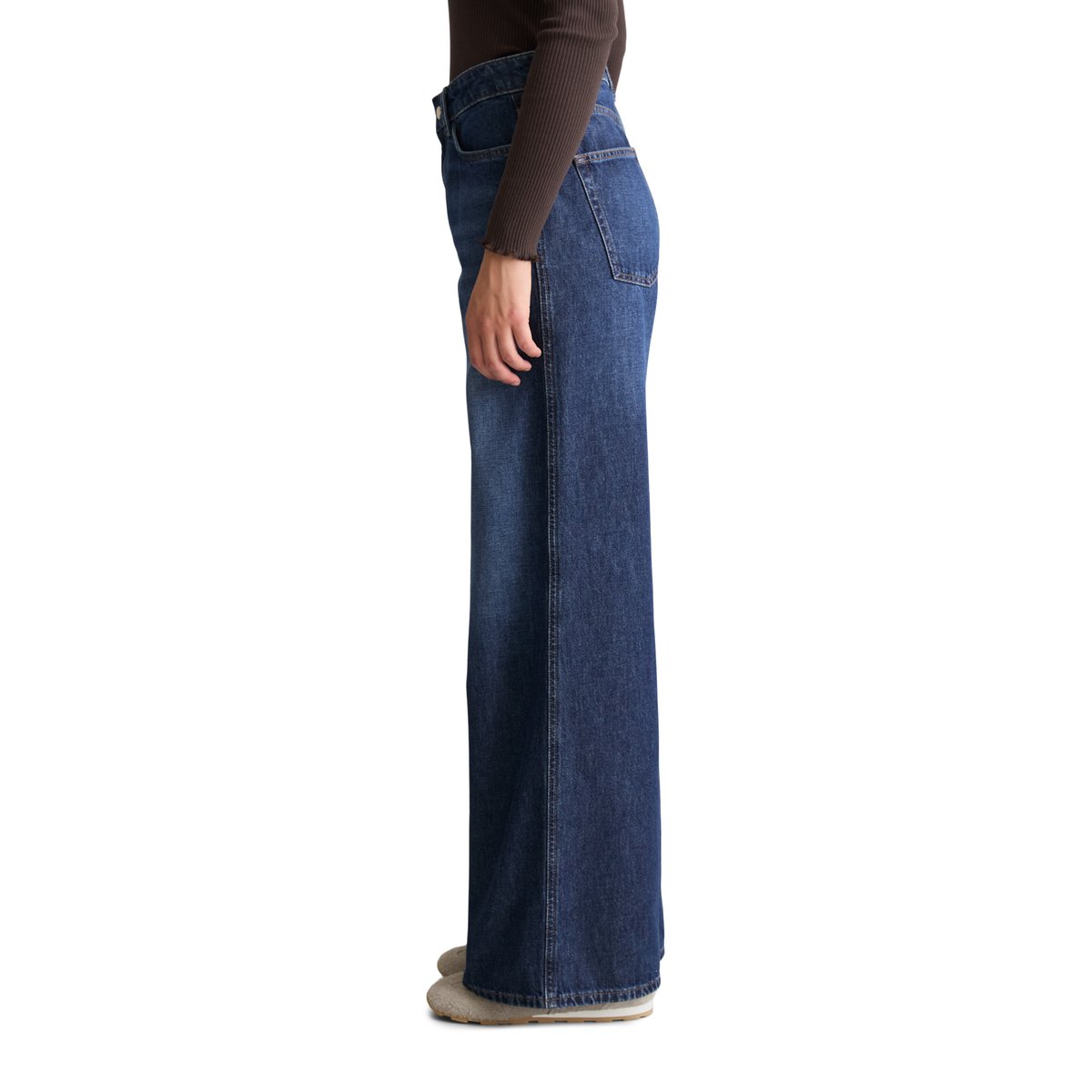 Jeans modèle Anjo wide en denim rigide sans élasthanne bleu, MARC O’POLO DENIM