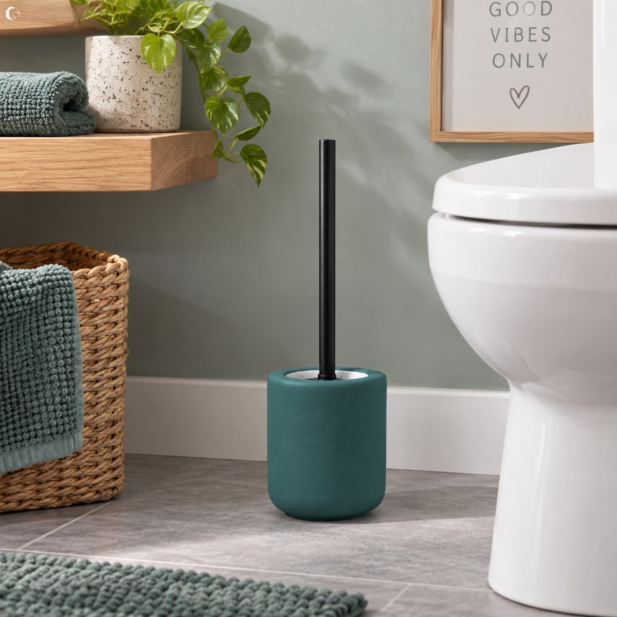 Brosse de toilette 11 x 38 cm Mambo emeraude emeraude, EDEN