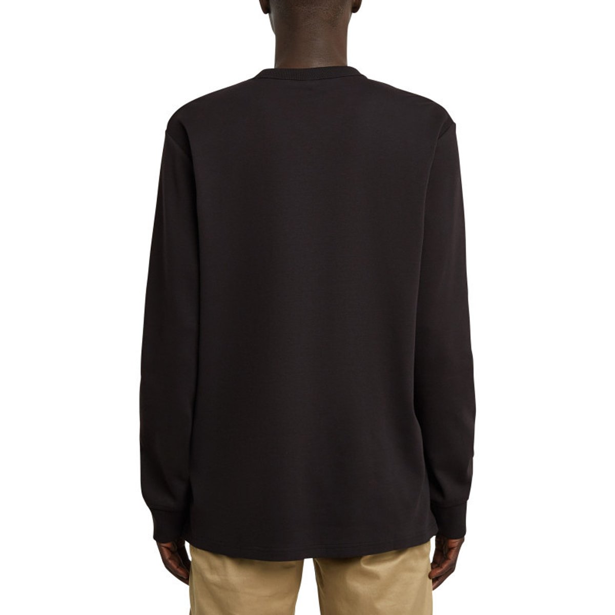 T-shirt G-Star coton avec manches longues et col rond noir noir, G-Star RAW