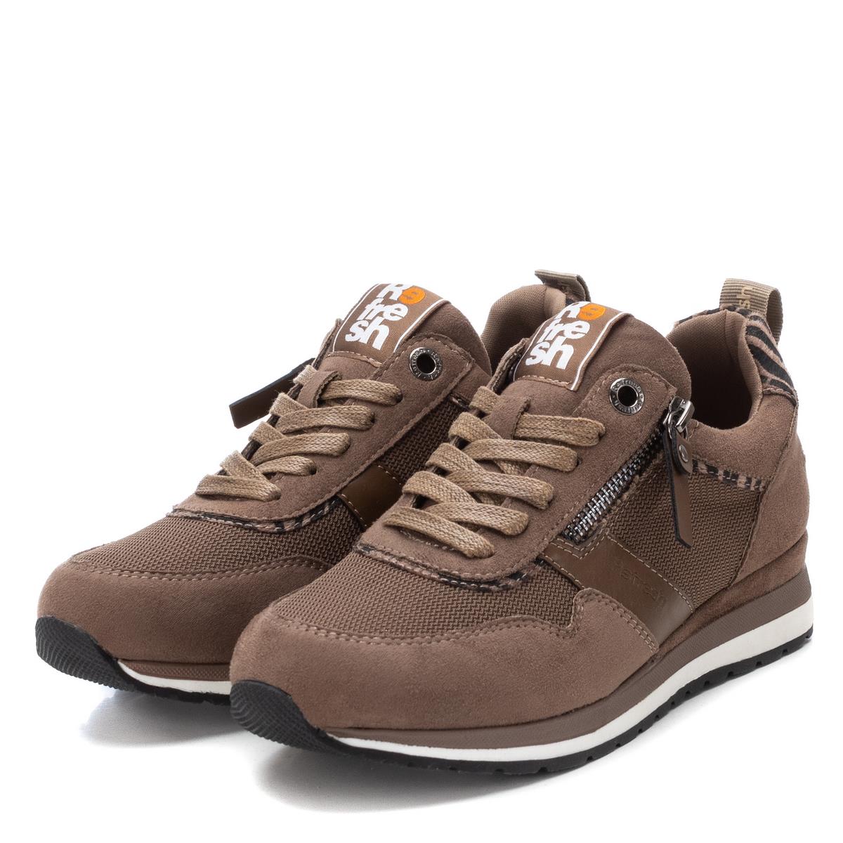 Baskets Plaine Décontractée Fermeture éclair taupe, REFRESH