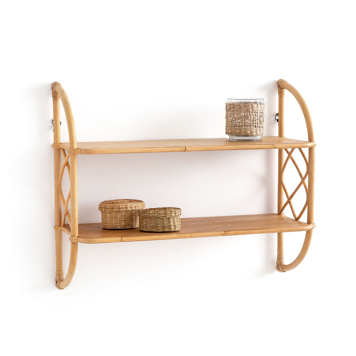 Etagère murale double en rotin L60 cm, Malu naturel, LA REDOUTE INTERIEURS