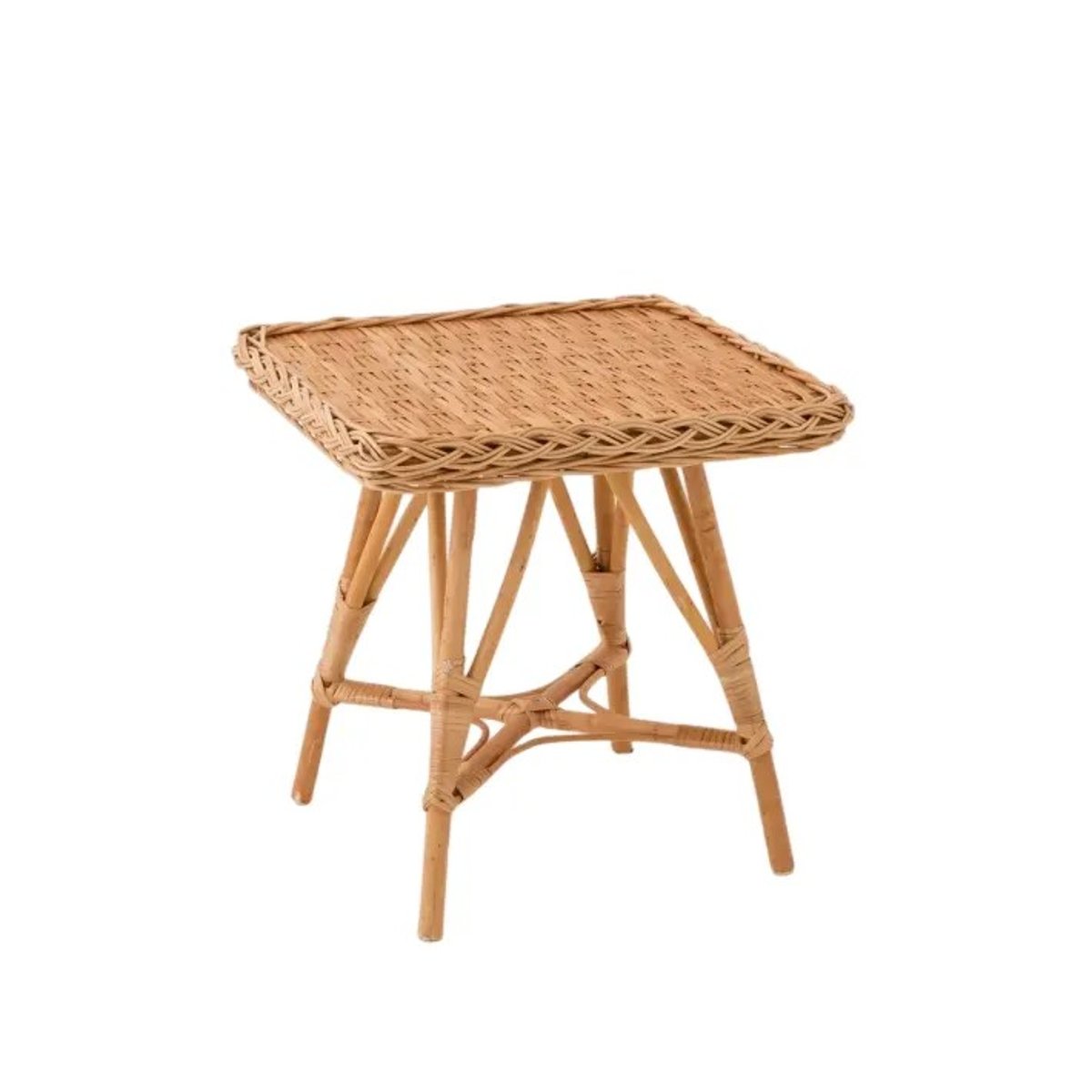 Chevet table d'appoint en osier Méline marron, KOK