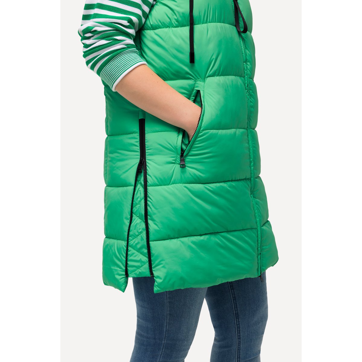 Long gilet matelassé HYPRAR vert émeraude, ULLA POPKEN