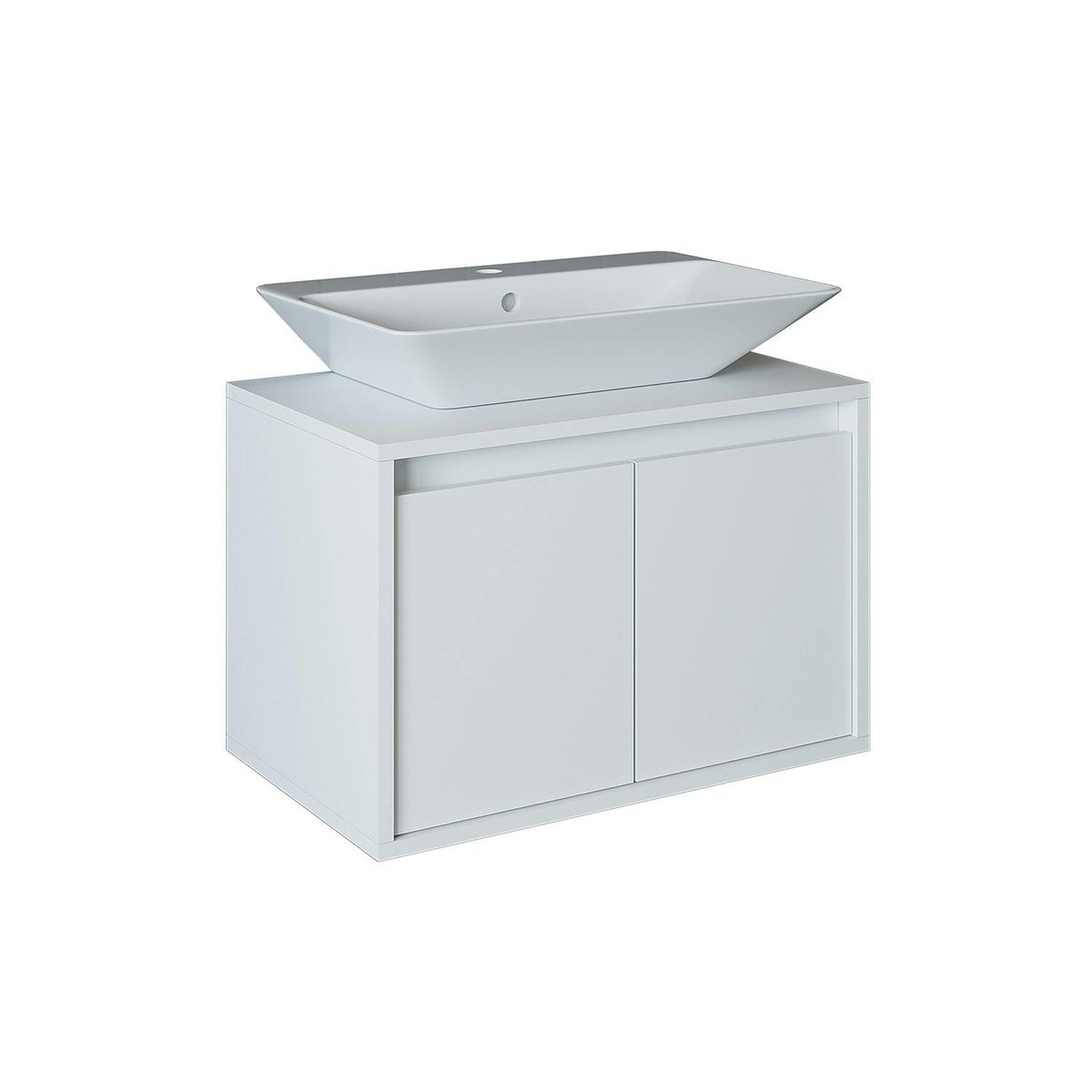 Meuble vasque suspendu 2 portes 65 cm MARN blanc, PIER IMPORT