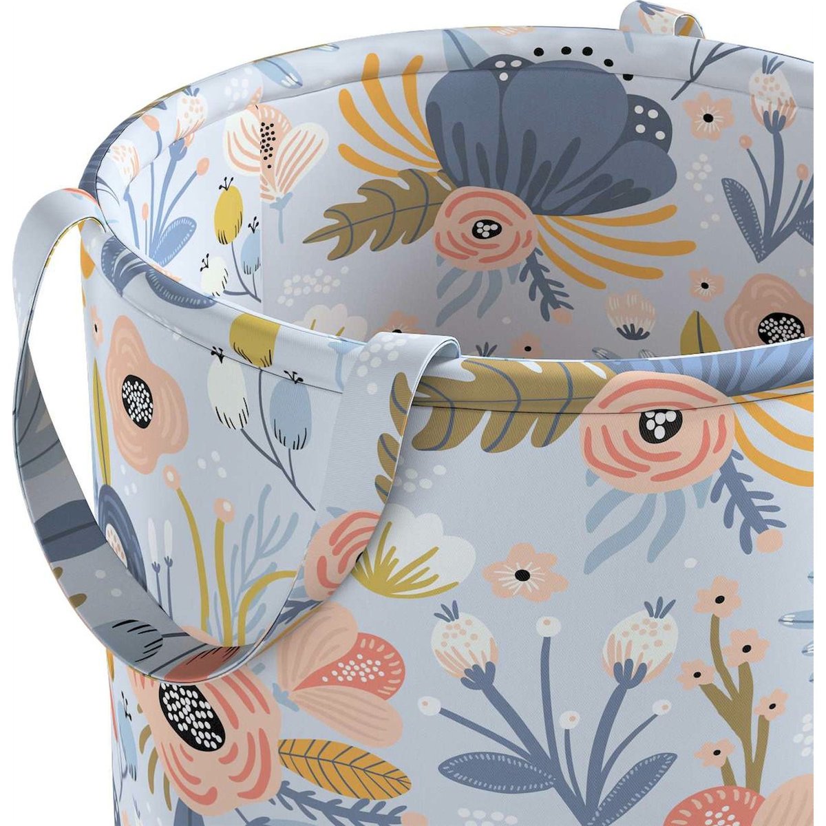 Panier à jouets rond en coton, MAGIC rose bleu, RECOLLECTION