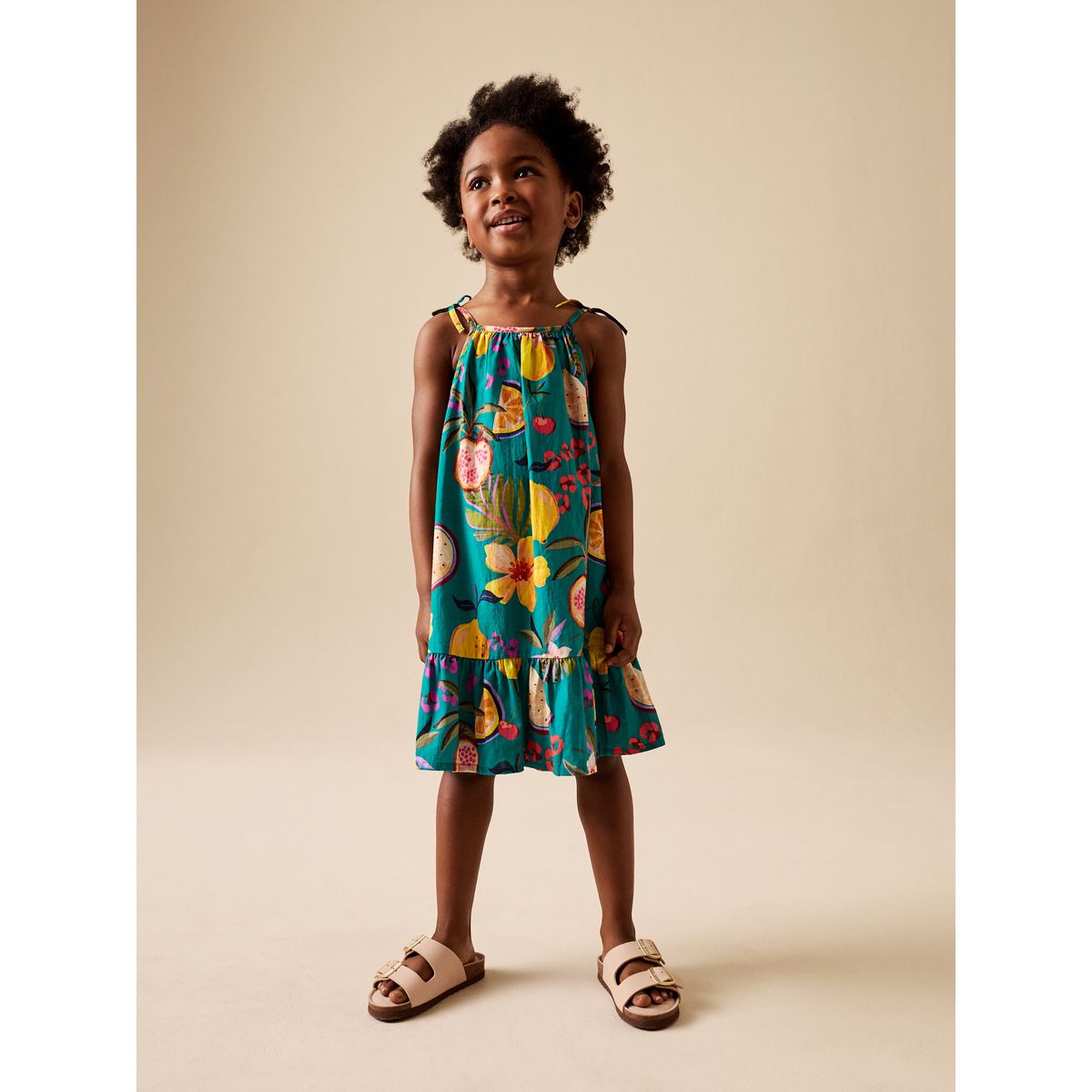 Robe à manches évasées vert tropical, NEXT
