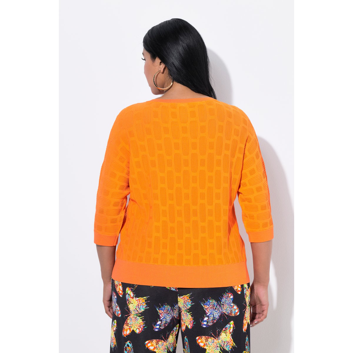 T-shirt en maille 3D, coupe oversize mandarine, ULLA POPKEN