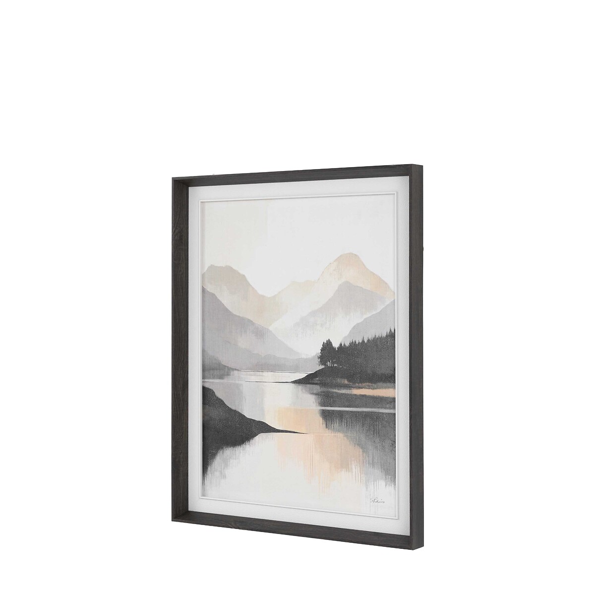 72x92cm Mountain Reflections Framed Canvas grey, ÉDITÉ