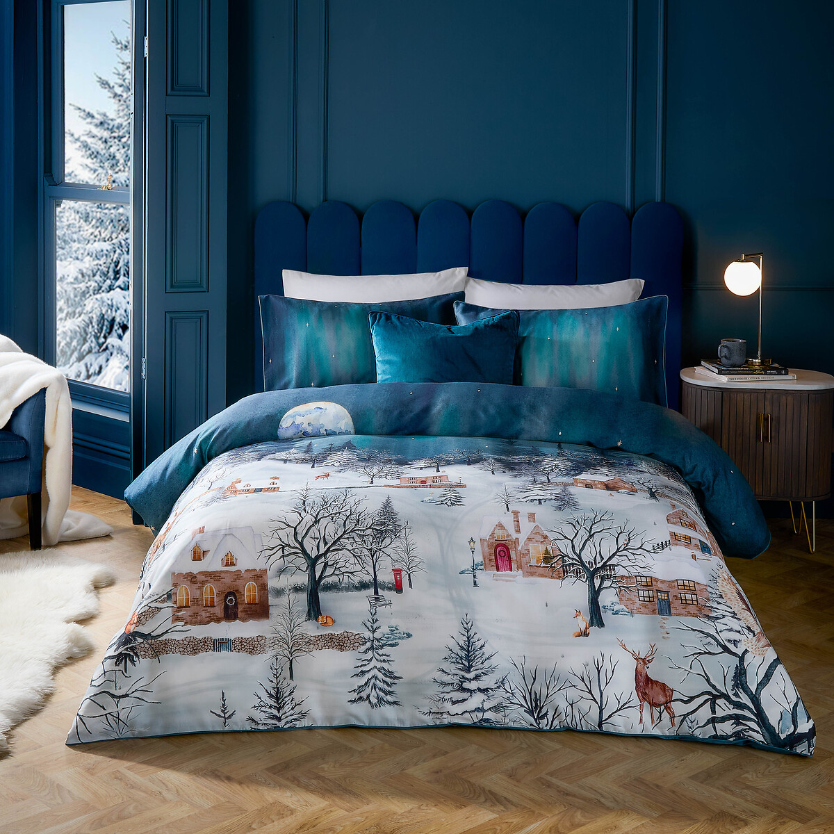 Starlight 100% Cotton Duvet Cover and Pillowcase Set midnight blue, PAOLETTI