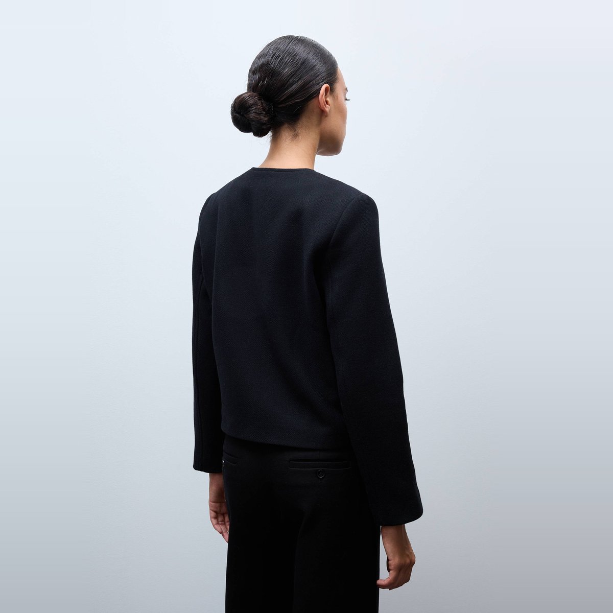 Veste courte contentant de la laine noir, MONOPRIX