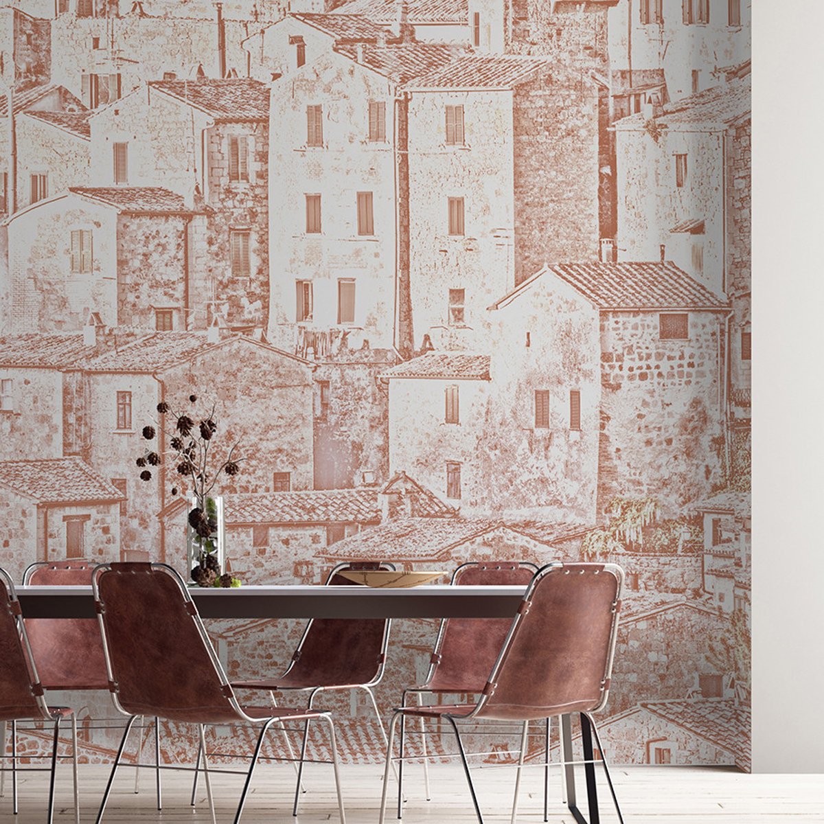 Papier peint panoramique SORANO terracotta, LE PAPIERS DE NINON