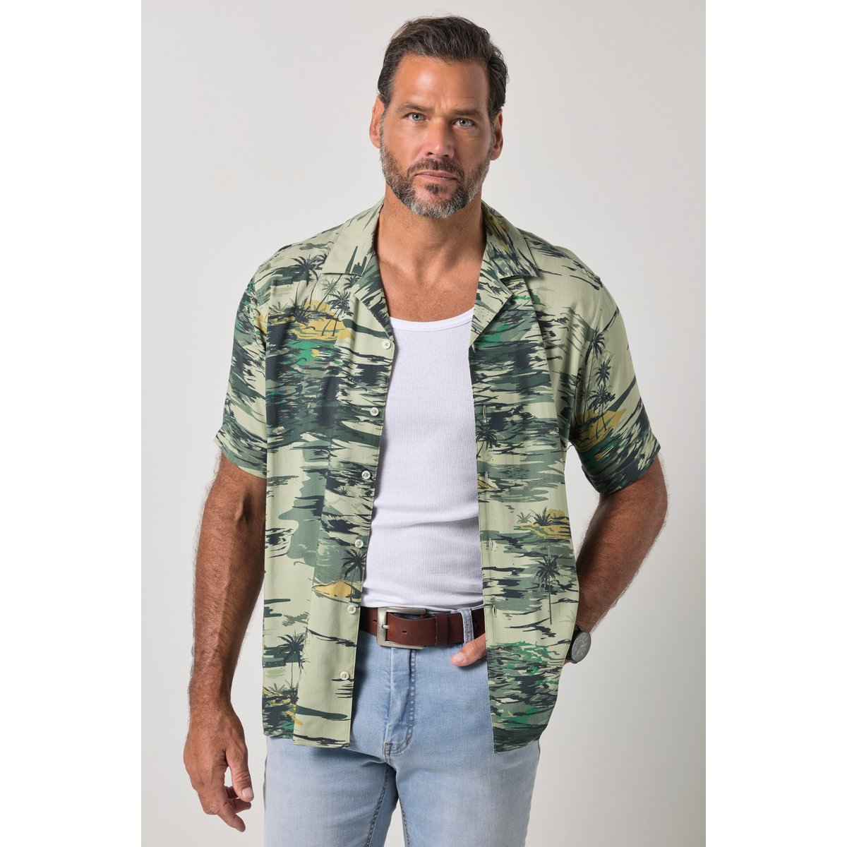 Chemise imprimé all-over menthe clair, JP1880