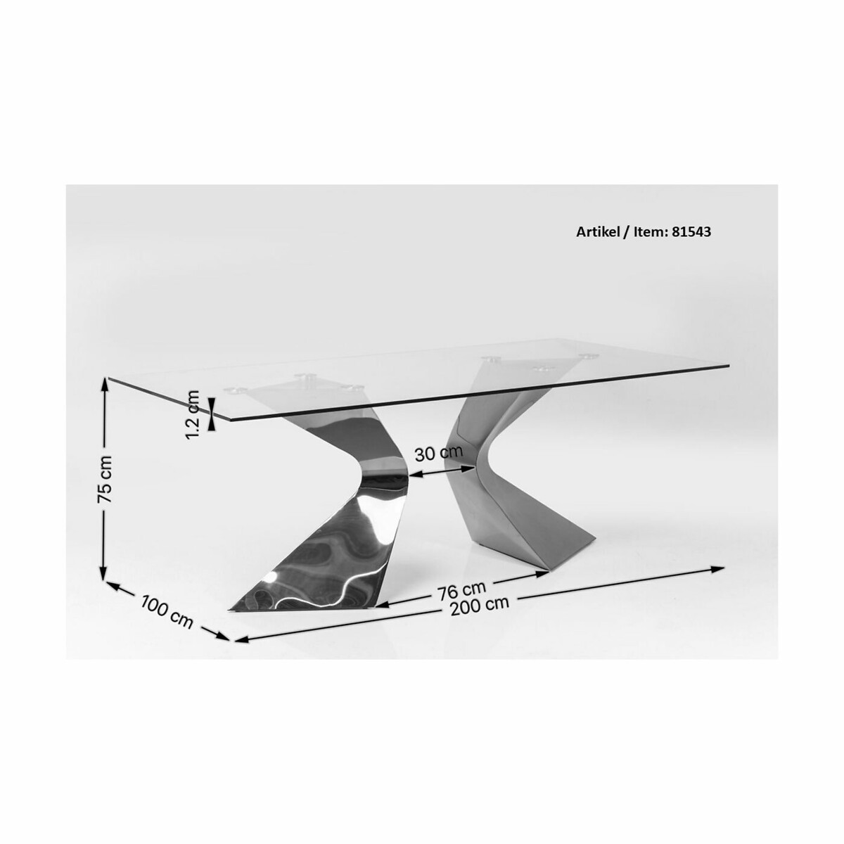 Tavolo Gloria nero 200x100cm nero , KARE DESIGN