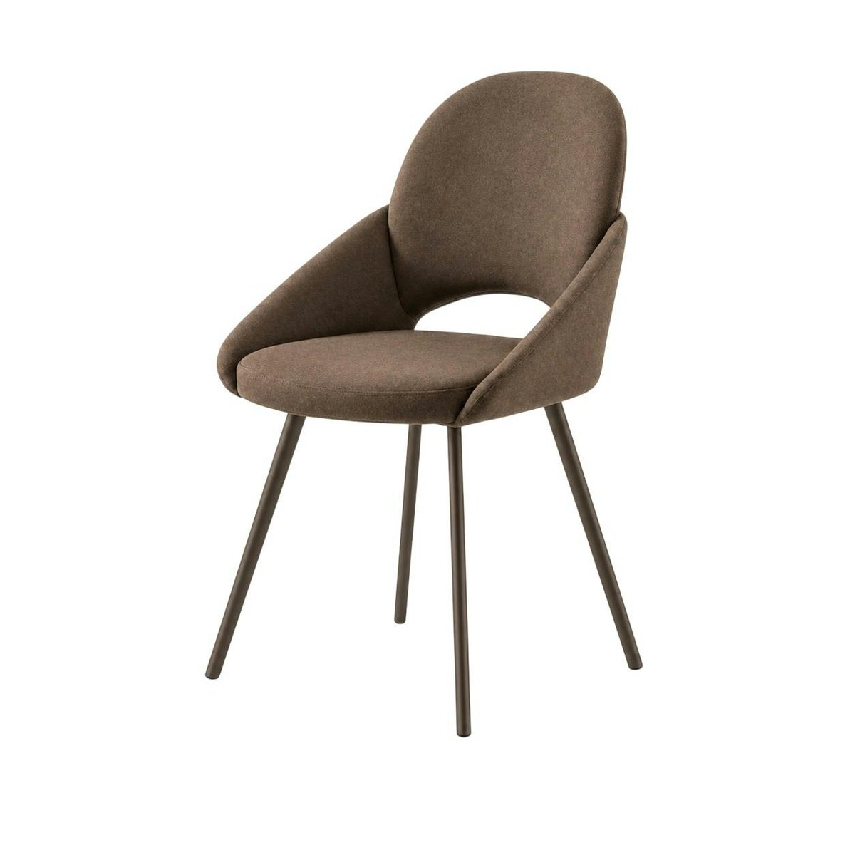 Chaise en tissu accoudoirs intégrés (lot de 2) AUREN marron, PIER IMPORT