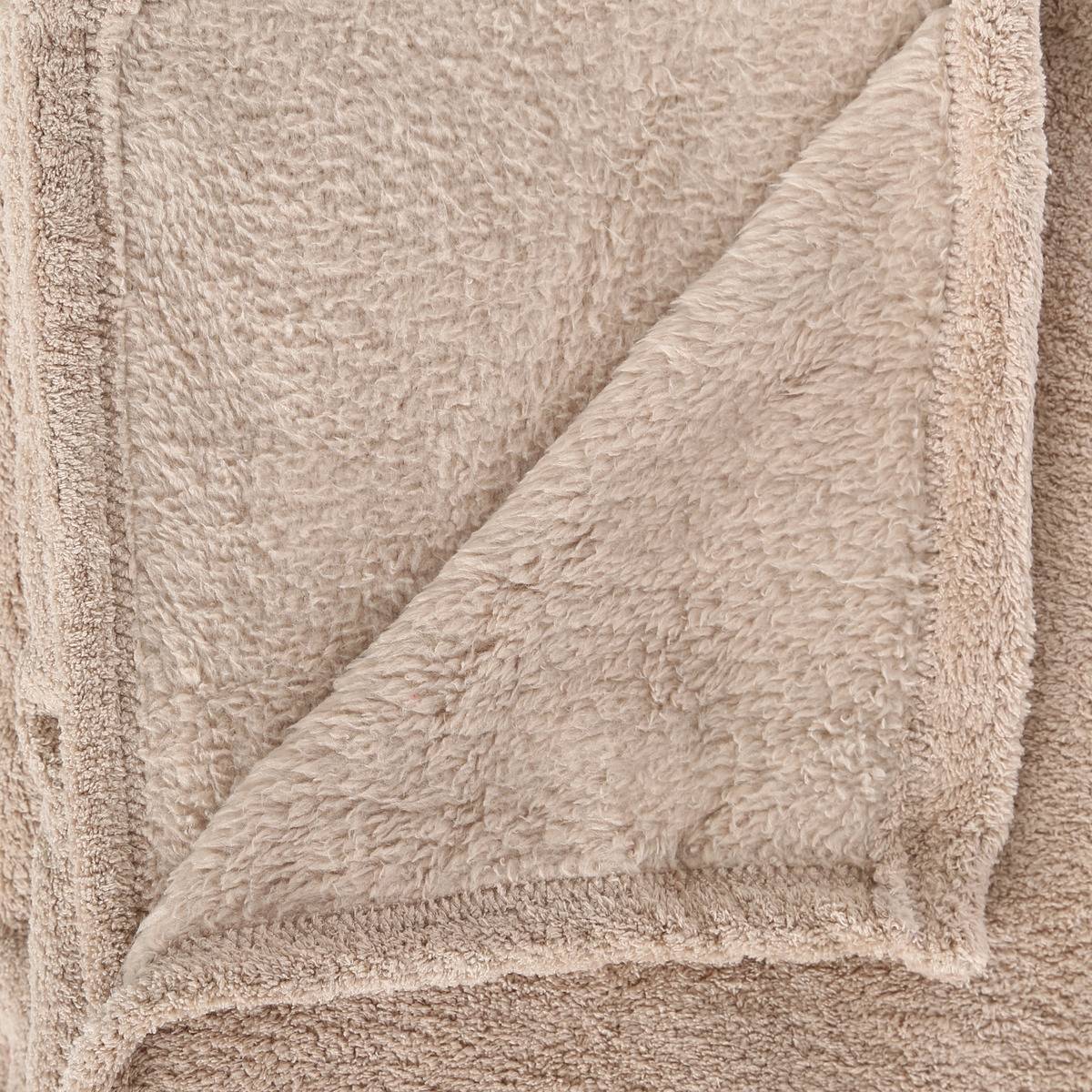 Plaid microfibre uni KIESA taupe, ATMOSPHERA