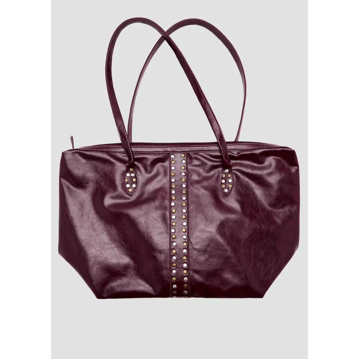 Sac cabas à clous bordeaux, MANGO TEEN