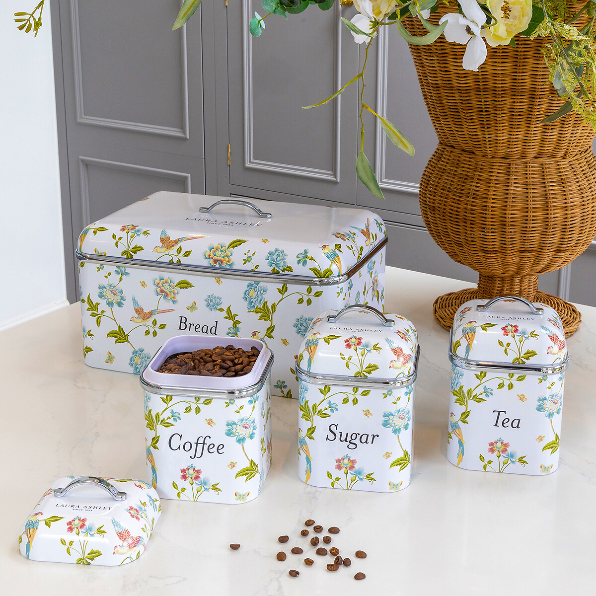 Laura Ashley Bread Bin white, LAURA ASHLEY