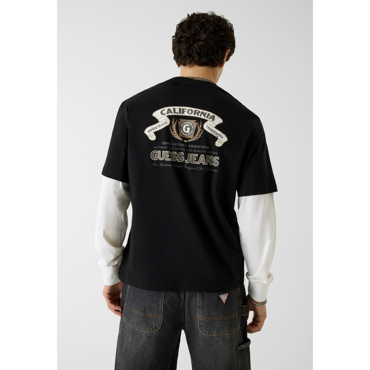 T-Shirt Avec Logo Imprimé noir, GUESS