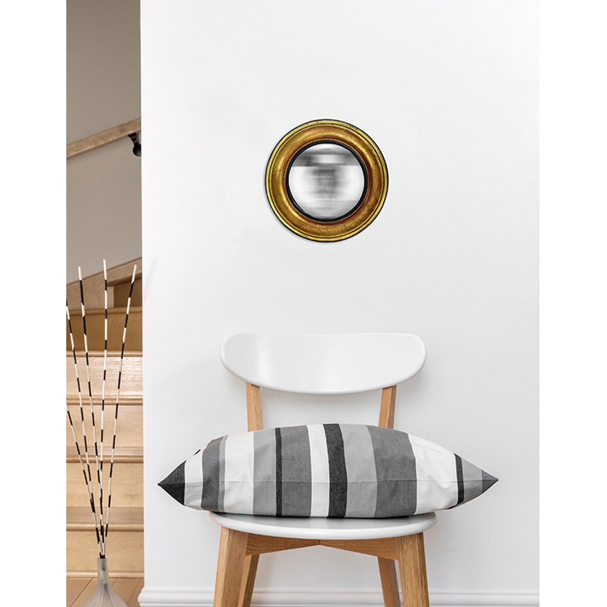 Miroir rond convexe 26x26cm or, EMDE