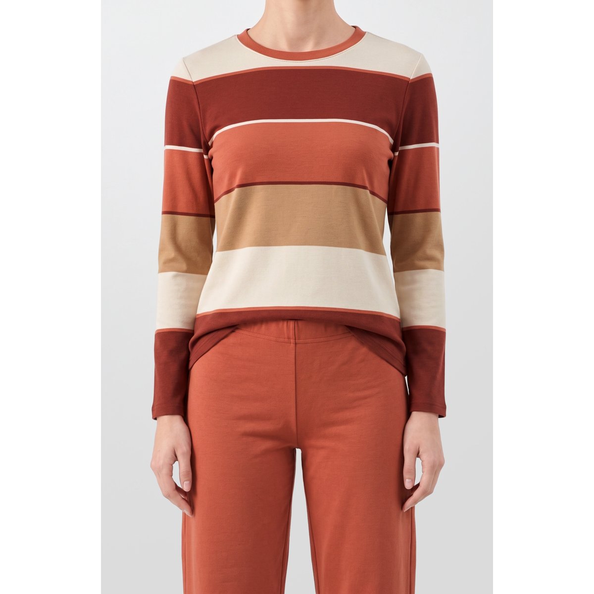 Pyjama rayé long - coton bettroot/nature/gabardine/, ARMOR-LUX