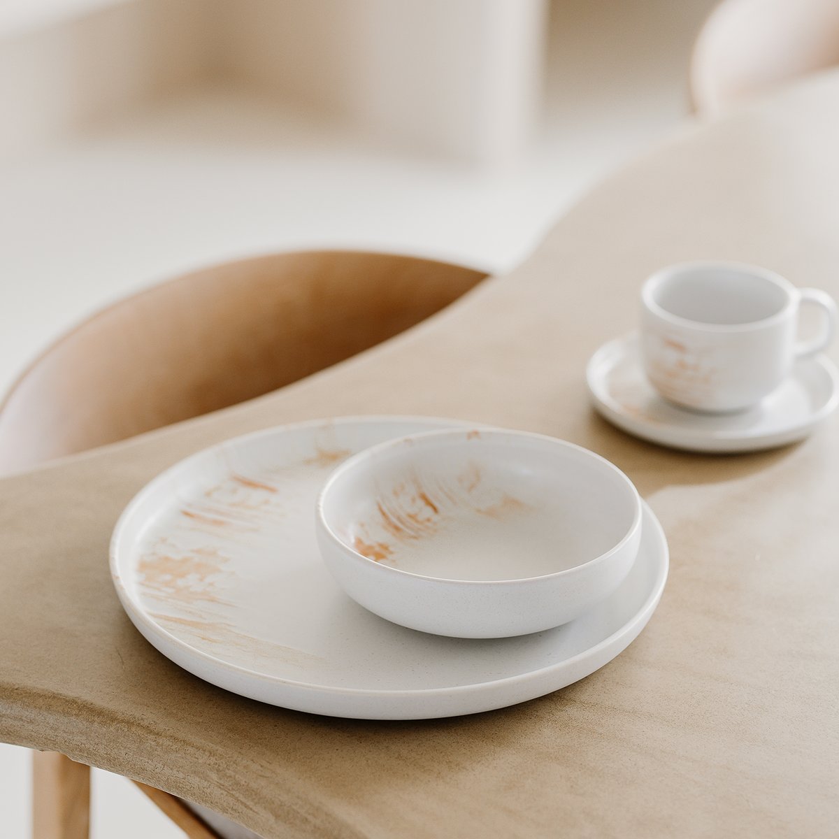 Lot de 4 tasses AQUAREL beige, SP COLLECTION