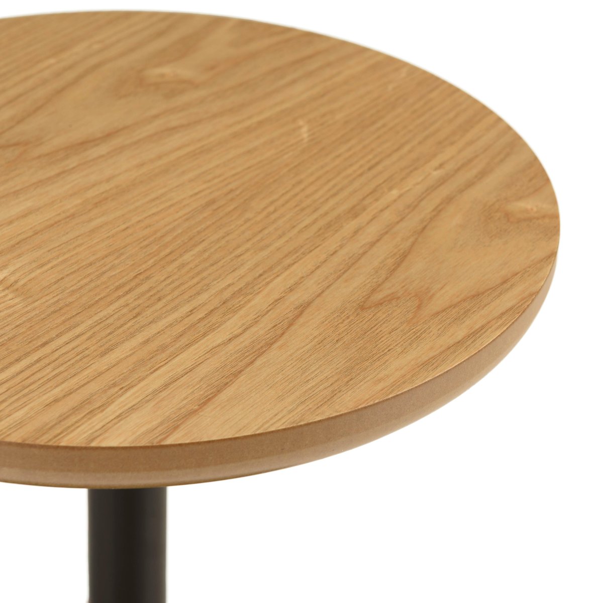 Table d'appoint ronde en bois couleur naturelle pied noir CASTILLE bois naturel, PIER IMPORT