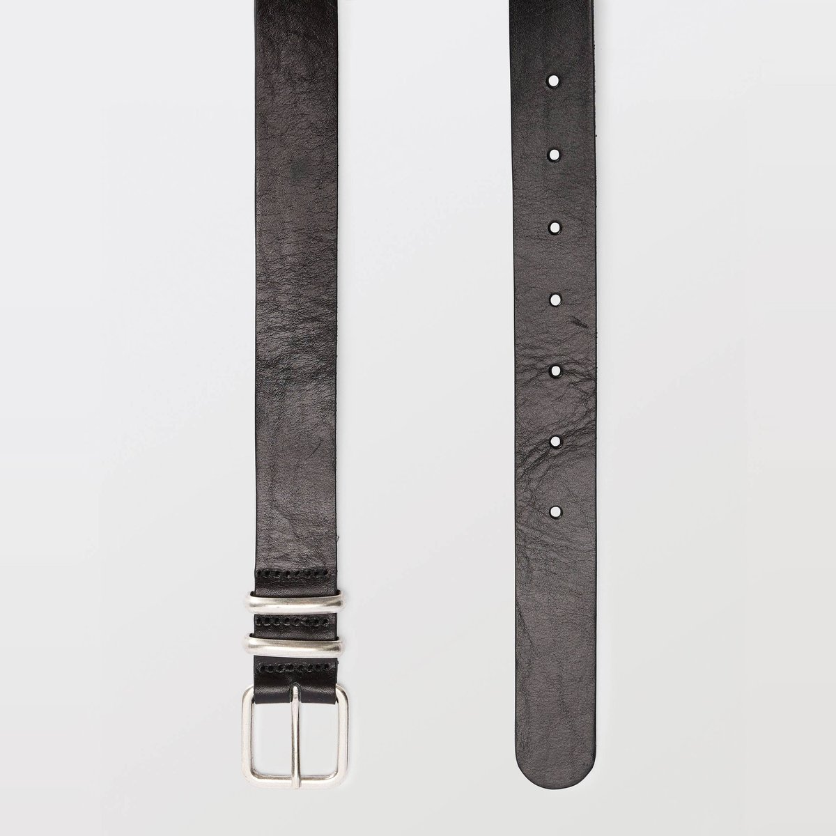 Ceinture 3 cm en cuir noir, MONOPRIX