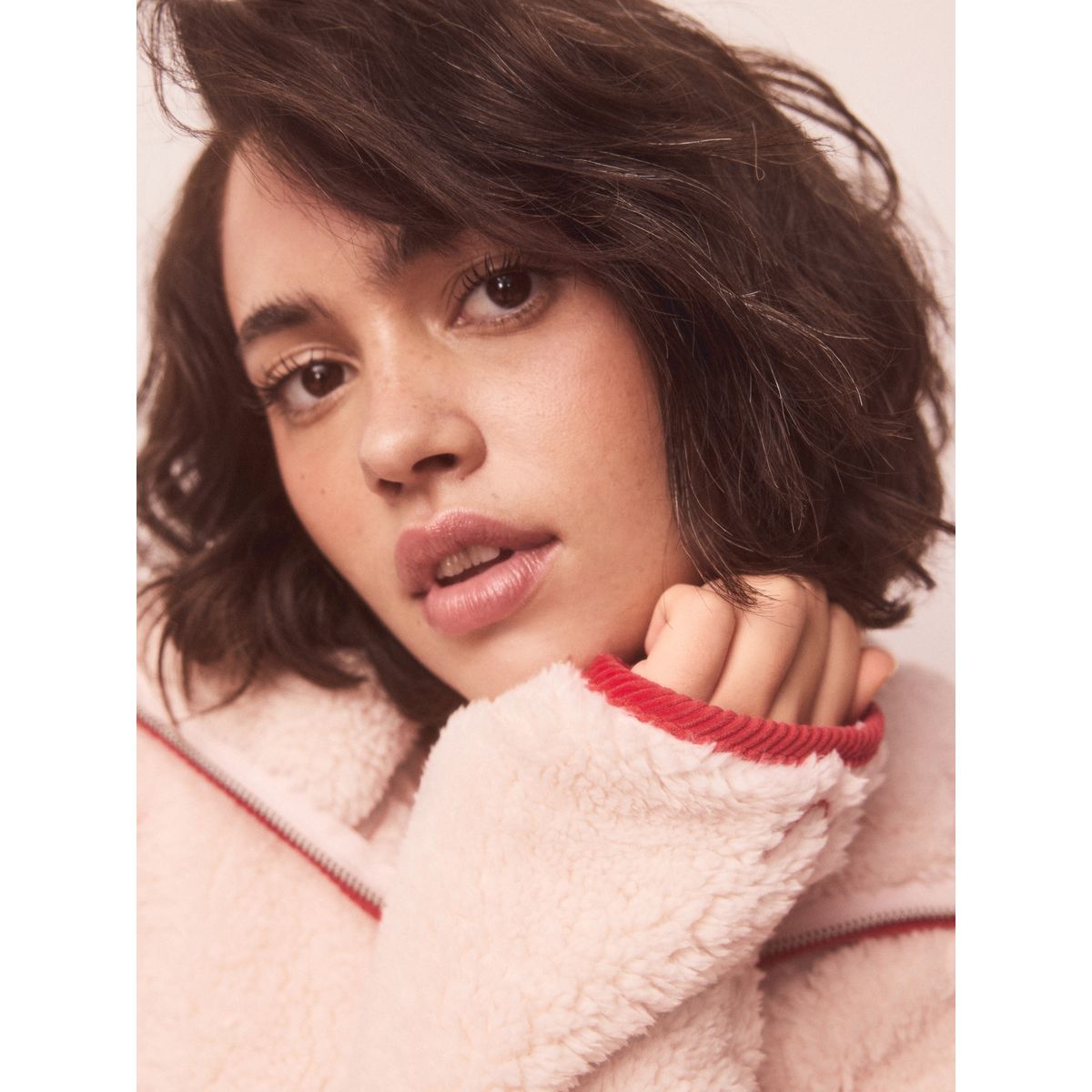 Polaire zippée rose/rouge coeur, NEXT