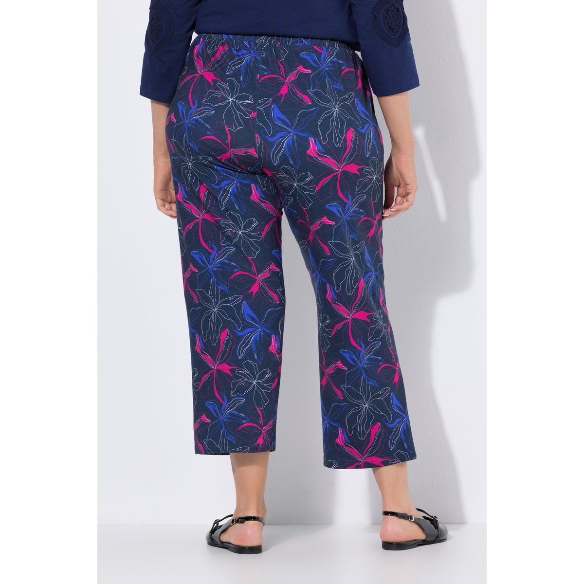 Pantalon 7/8 en jersey imprimé marine, ULLA POPKEN
