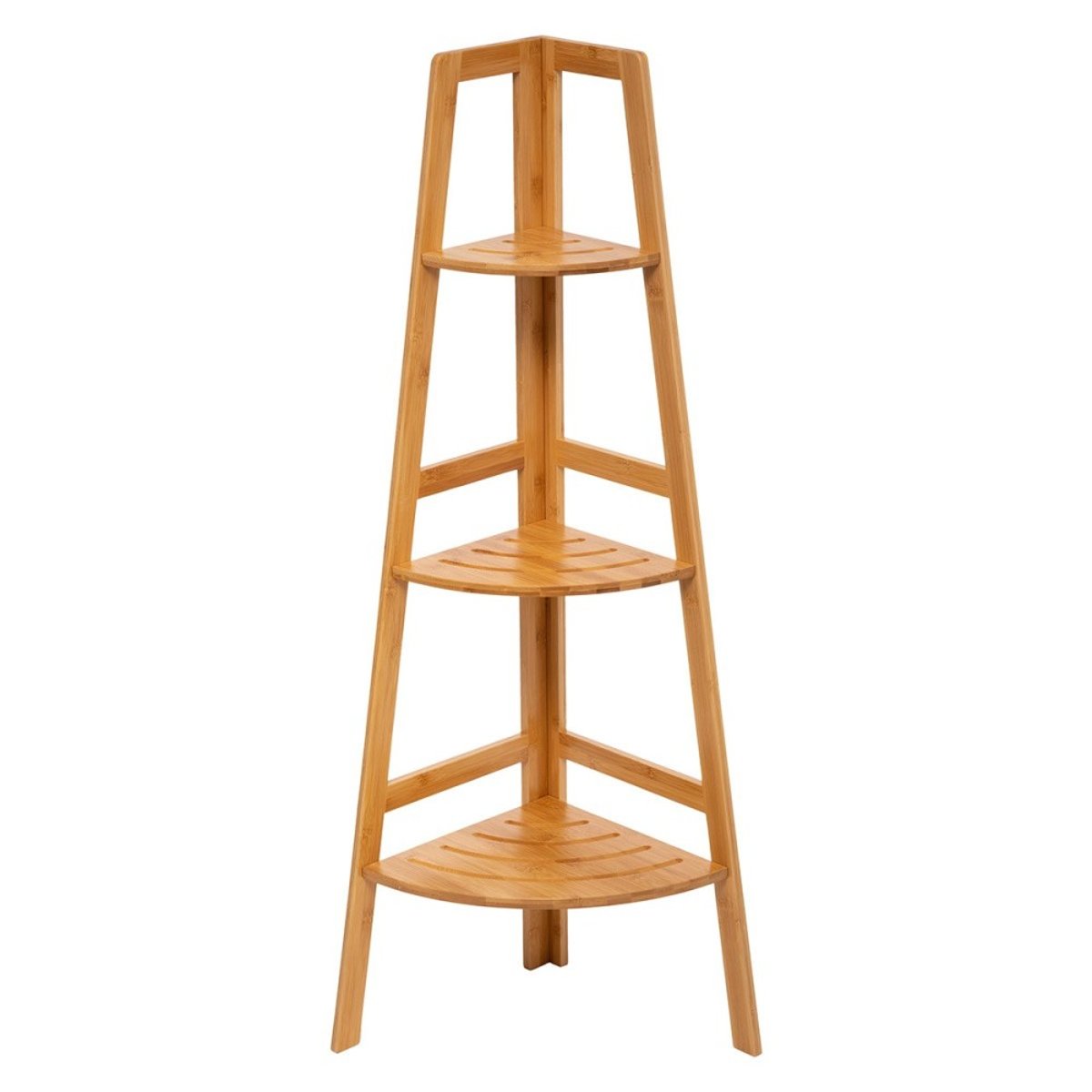 Etagère d'angle 3 niveaux bambou beige, ATMOSPHERA