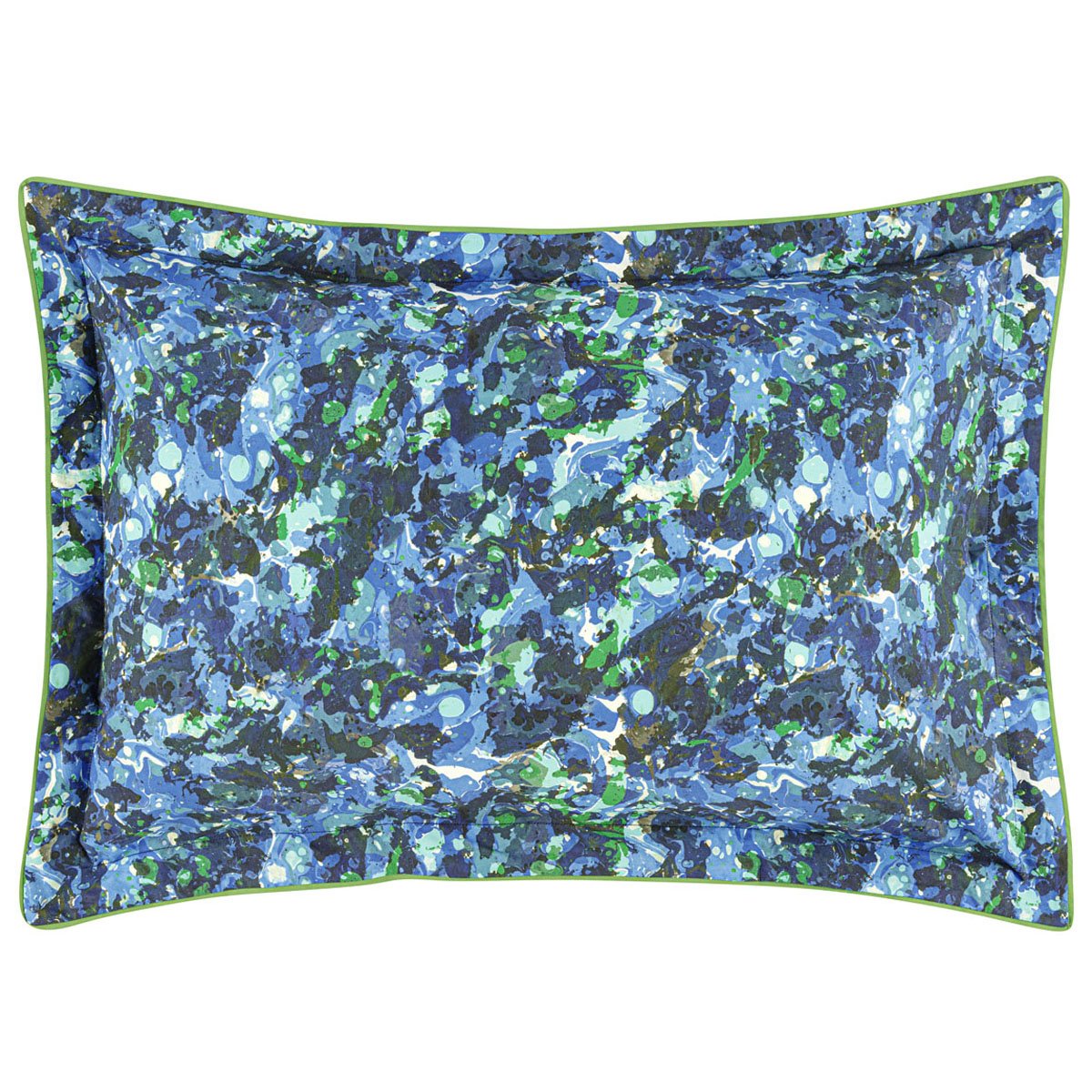 Taie d'oreiller imprimée en percale de coton, DELAHAYE bleu cobalt, DESIGNERS GUILD