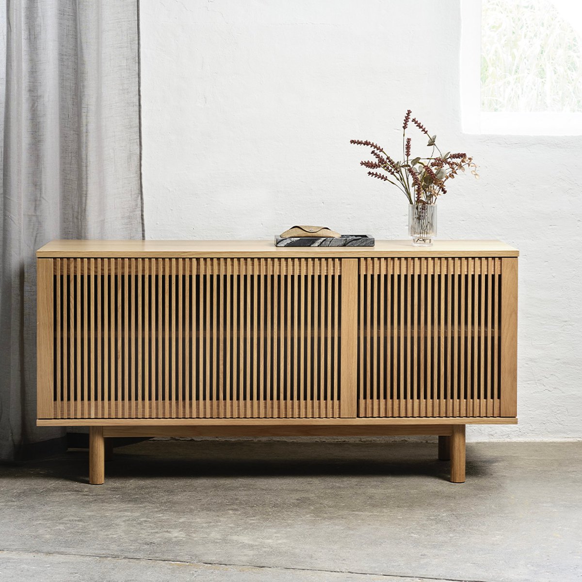 Meuble bas bois PISA marron, MAISON AUBERTIN