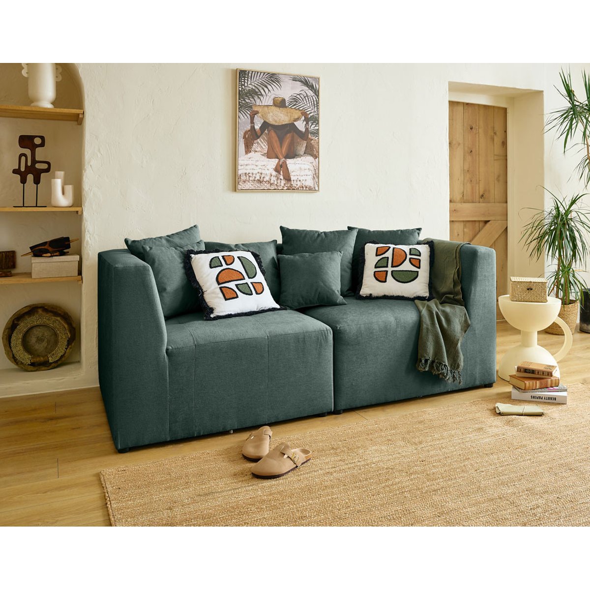 Canapé Modulable 2 places - AMALFI vert, BEST MOBILIER